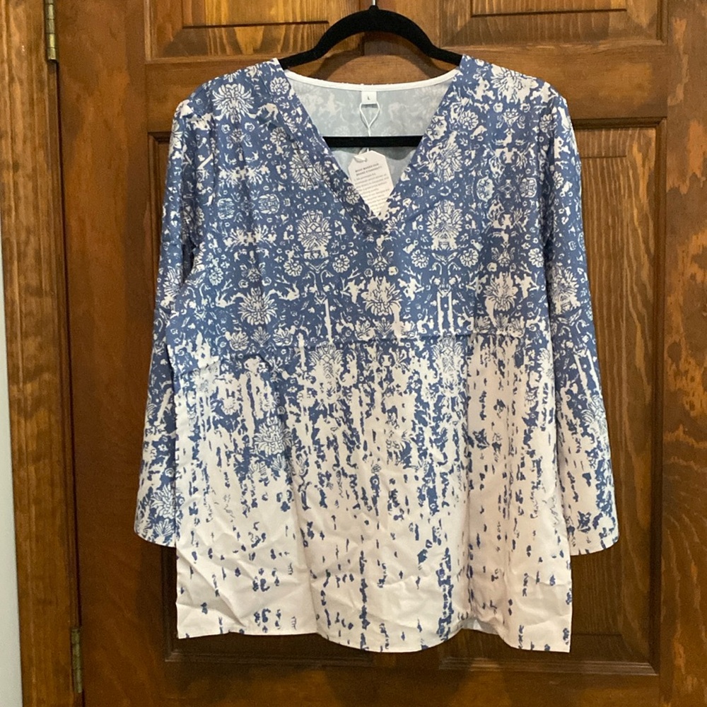 V neck blouse size L